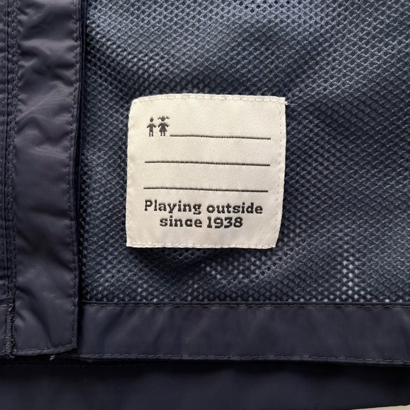 Columbia Unisex Kids Rain Jacket Sz XL 18-20 Navy Blue Windbreaker Light Hooded - Picture 10 of 11